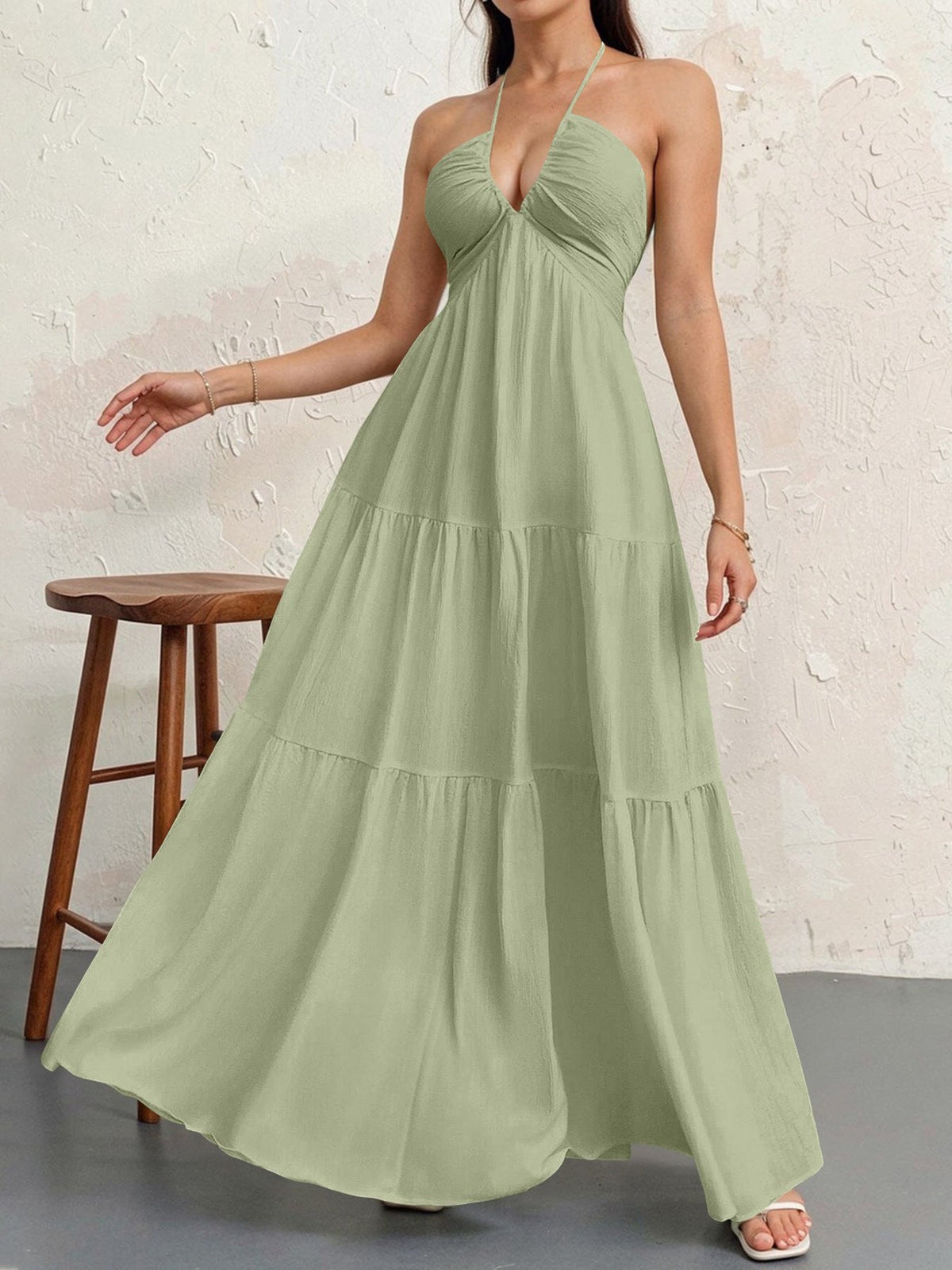Robe décontractée trapèze sans manches pour femme