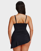 Robe de bain amincissante à nœud latéral et encolure en V froncée