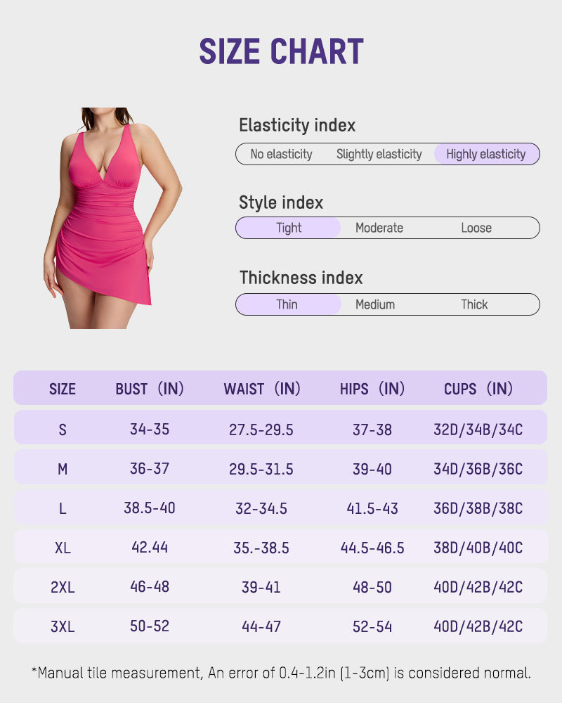 Robe de bain amincissante à nœud latéral et encolure en V froncée