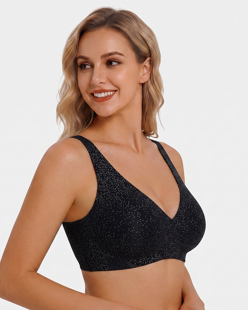 Soutien-gorge sans coutures Push-Up sans armatures col en V profond