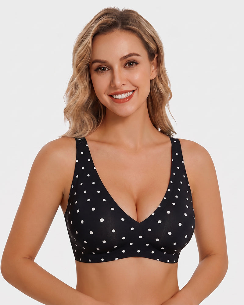 Soutien-gorge sans coutures Push-Up sans armatures col en V profond