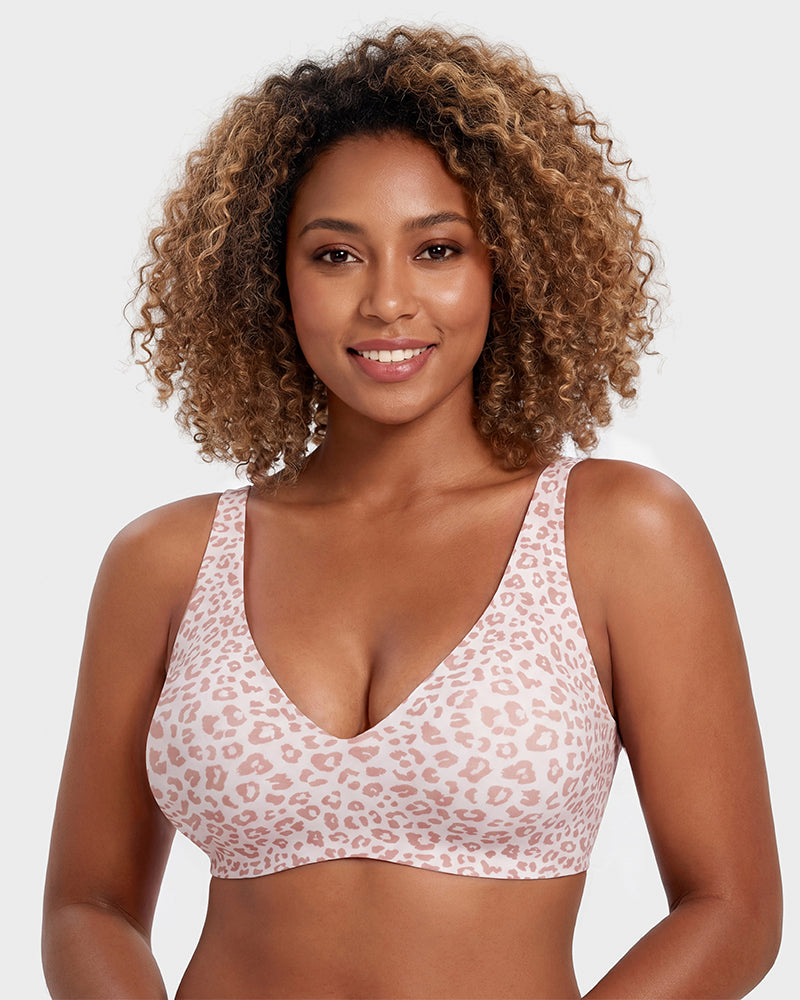 Soutien-gorge sans coutures Push-Up sans armatures col en V profond