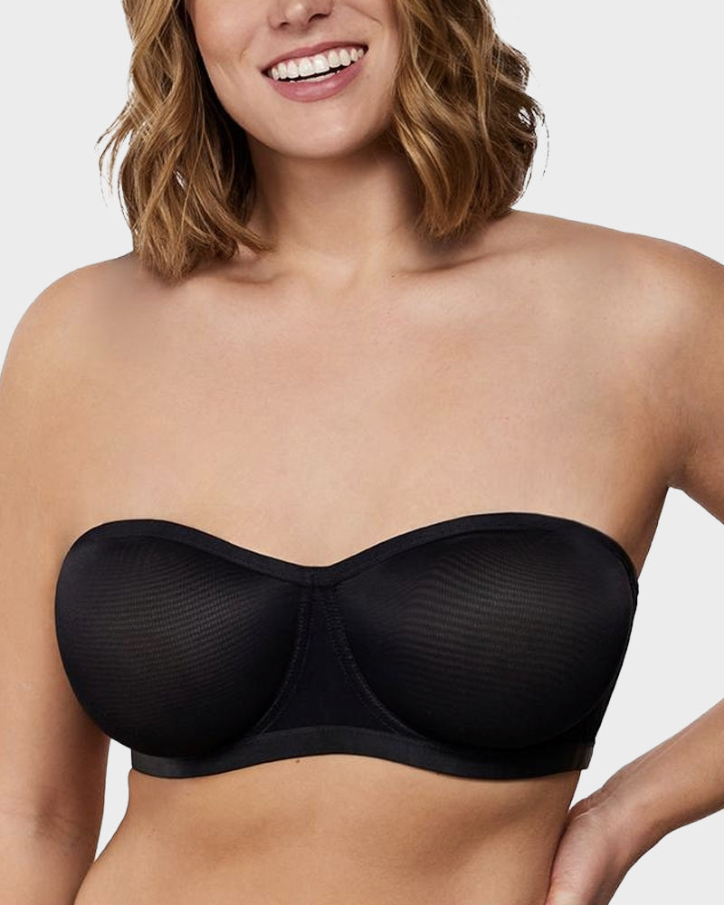 Soutien-gorge balconnet armaturé en tulle sans bretelles