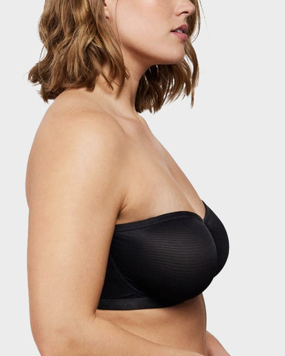 Strapless Mesh Underwire Balconette Bra