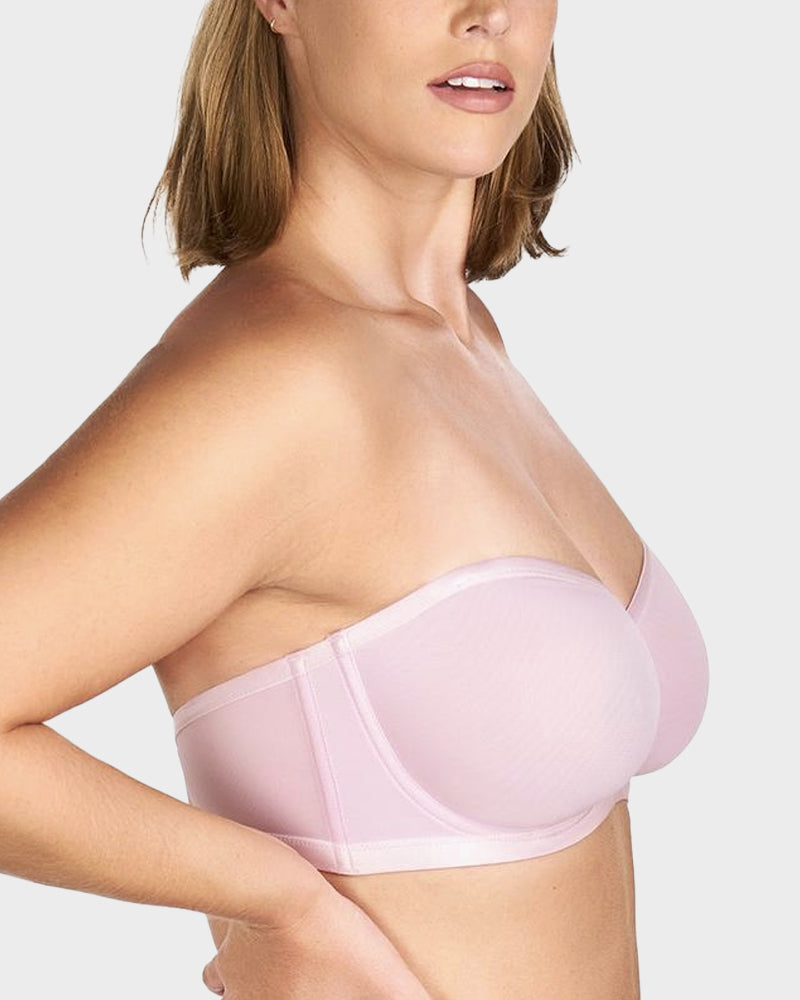 Soutien-gorge balconnet armaturé en tulle sans bretelles