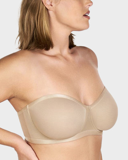 Strapless Mesh Underwire Balconette Bra
