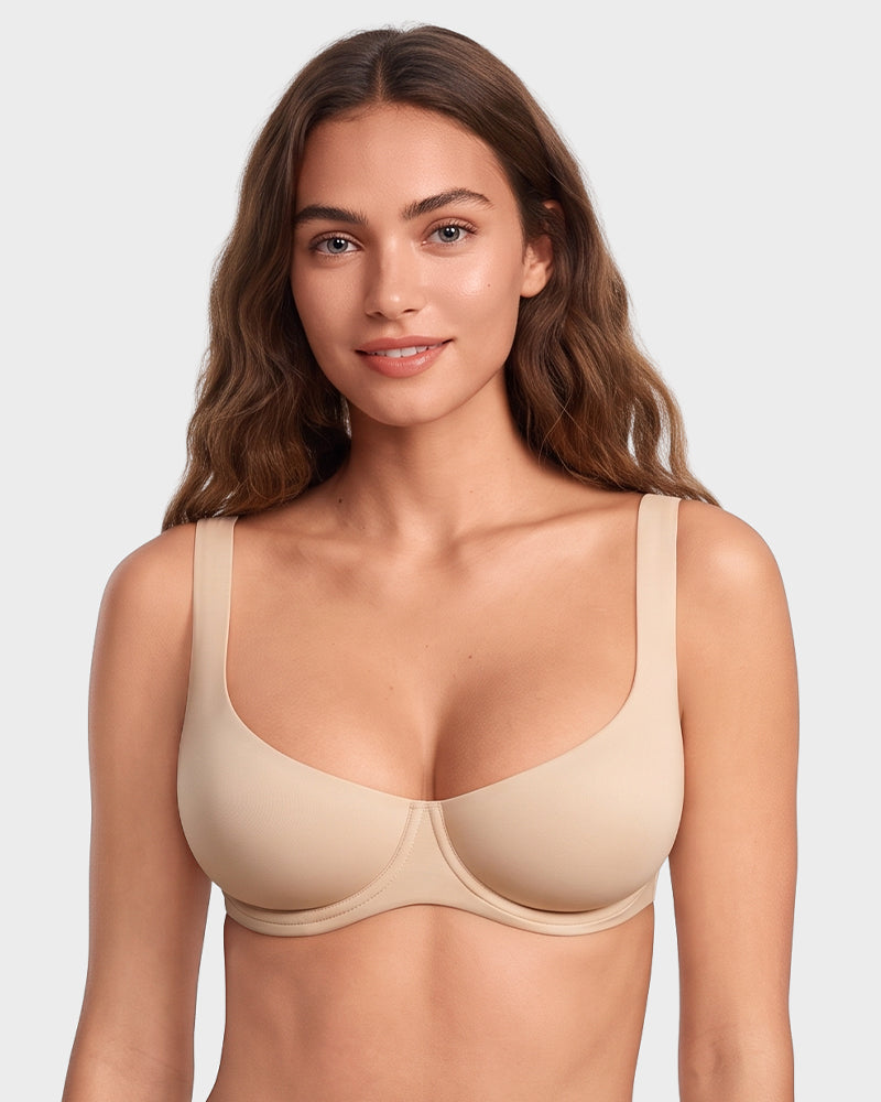 Soutien-gorge balconnet invisible sans couture – Maintien à armatures, bonnets A à G