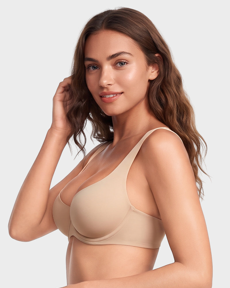 Soutien-gorge balconnet invisible sans couture – Maintien à armatures, bonnets A à G