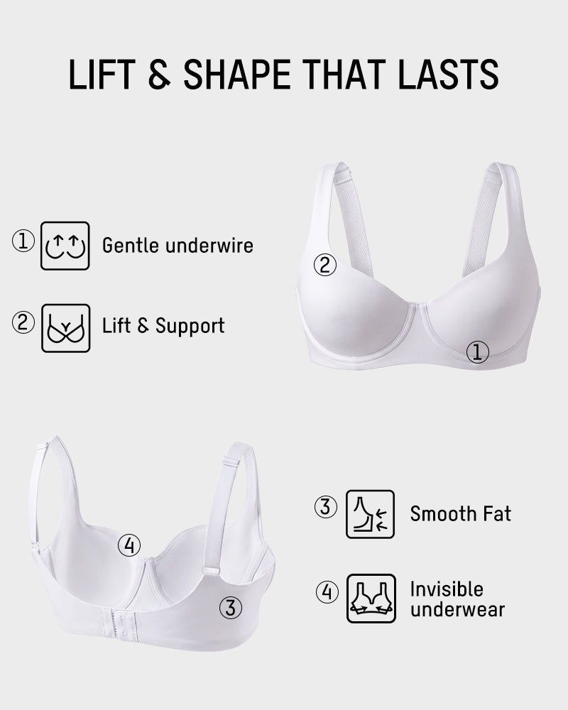 Soutien-gorge balconnet invisible sans couture – Maintien à armatures, bonnets A à G