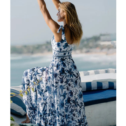 V-Neck Lace-Up One Piece Swimsuit with Sarong