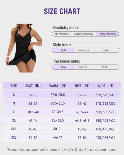 V-Neck Tummy Control Modest Swimdress