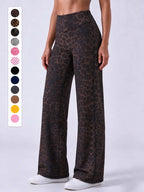 Women’s Leopard Print Wide-Leg Cropped Pants
