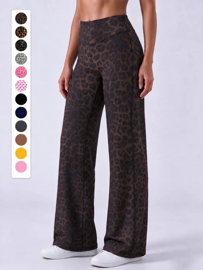 Pantalon court ample à imprimé léopard pour femme