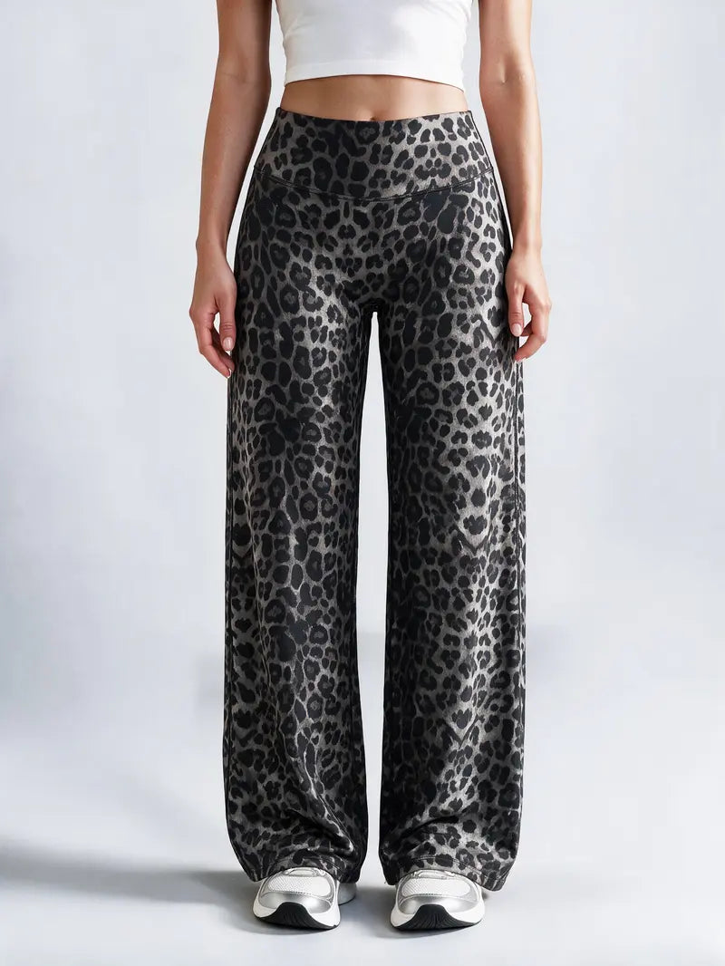 Pantalon court ample à imprimé léopard pour femme