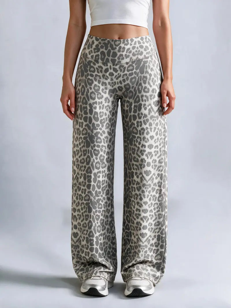 Pantalon court ample à imprimé léopard pour femme