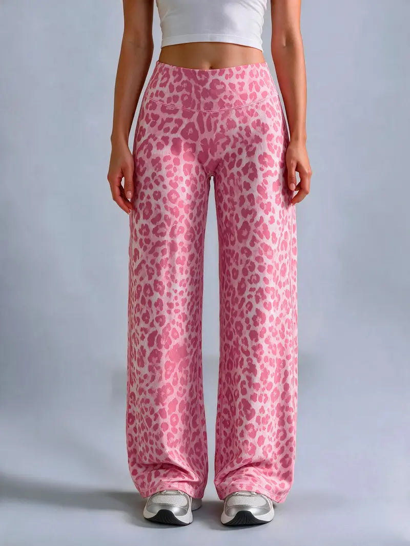 Pantalon court ample à imprimé léopard pour femme