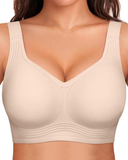 Soutien-gorge lissant sans armatures, sans fil, à couvrance complète
