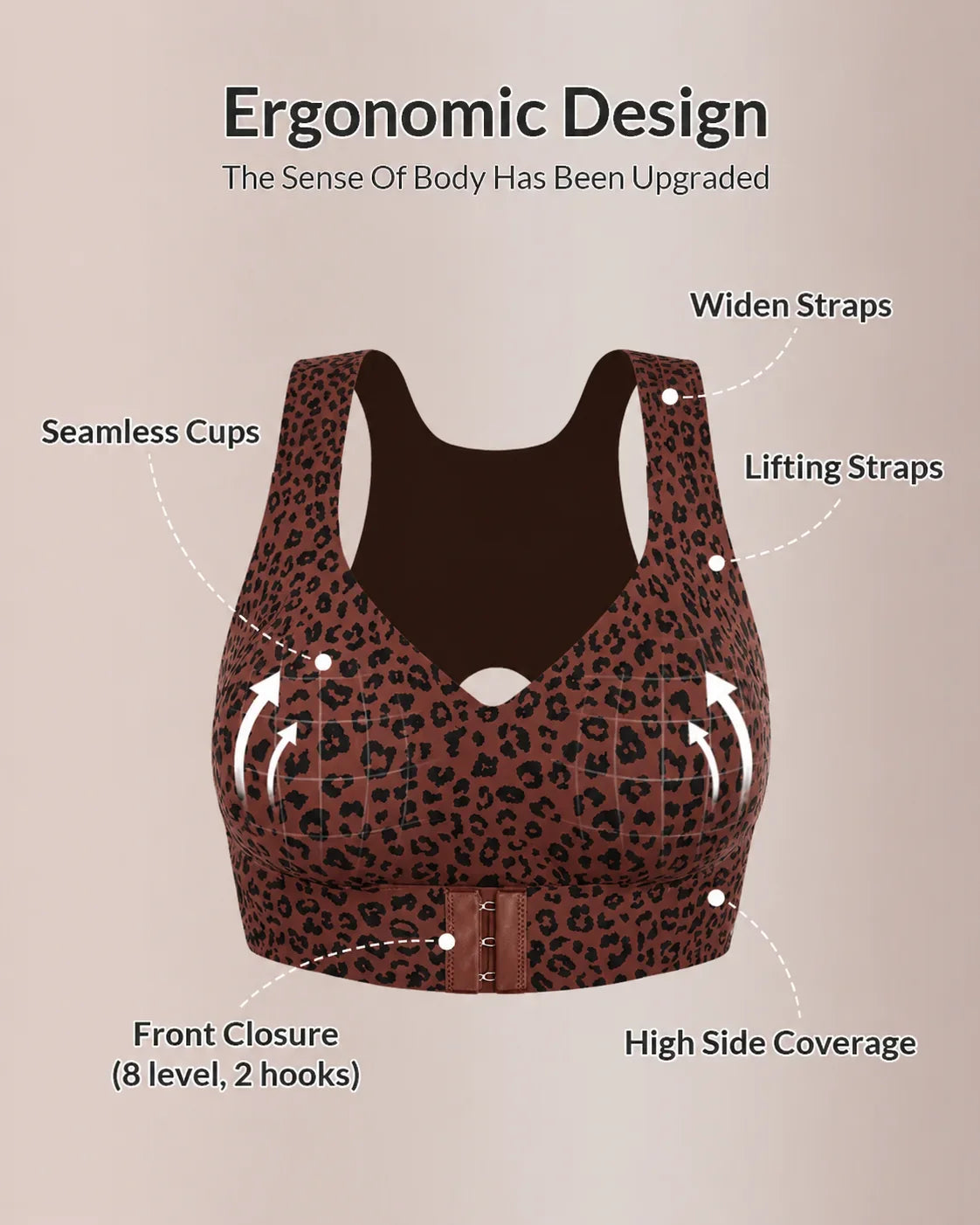 Soutien-gorge de maintien à fermeture avant et dos croisé sans armature