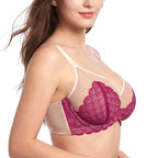 Soutien-gorge grande taille à armatures en dentelle écailles de sirène