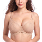 Soutien-gorge grande taille à armatures en dentelle écailles de sirène