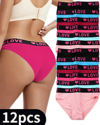 Culottes taille haute pour femme à ruban Love Letter (Lot de 6)