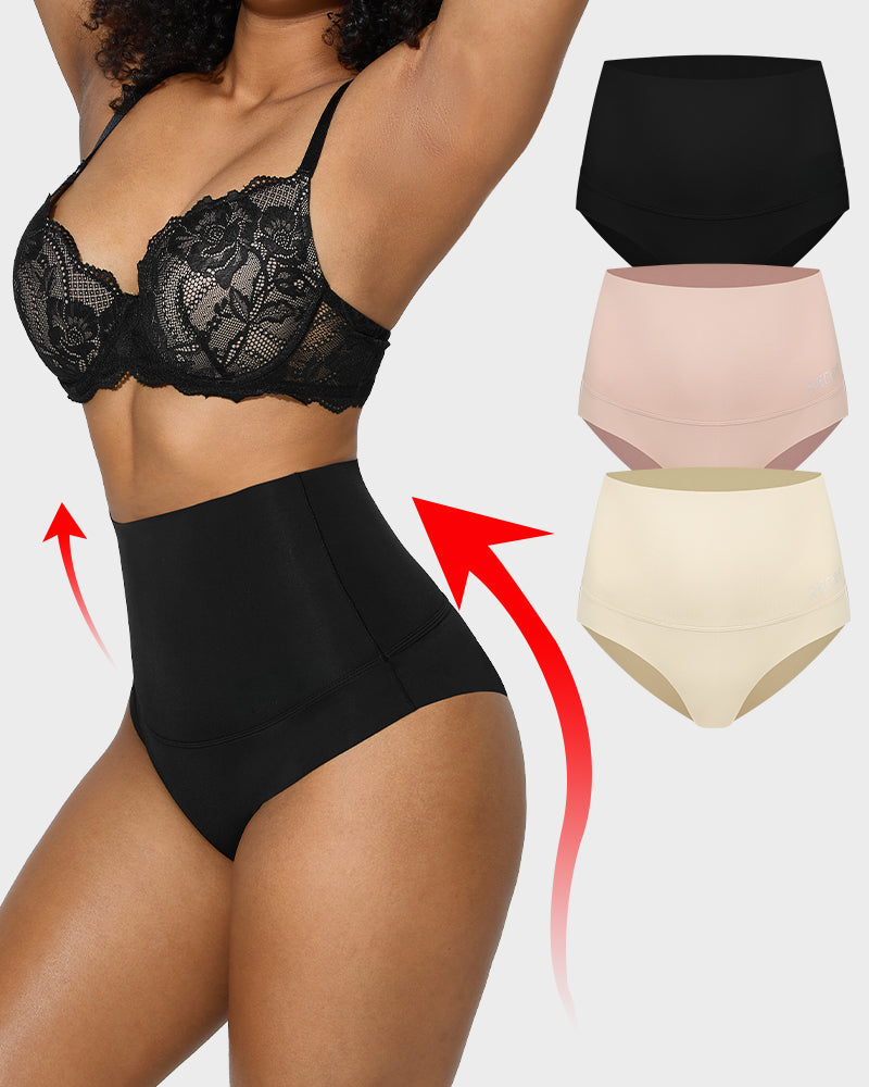 Lot de 3 slips taille haute gainants