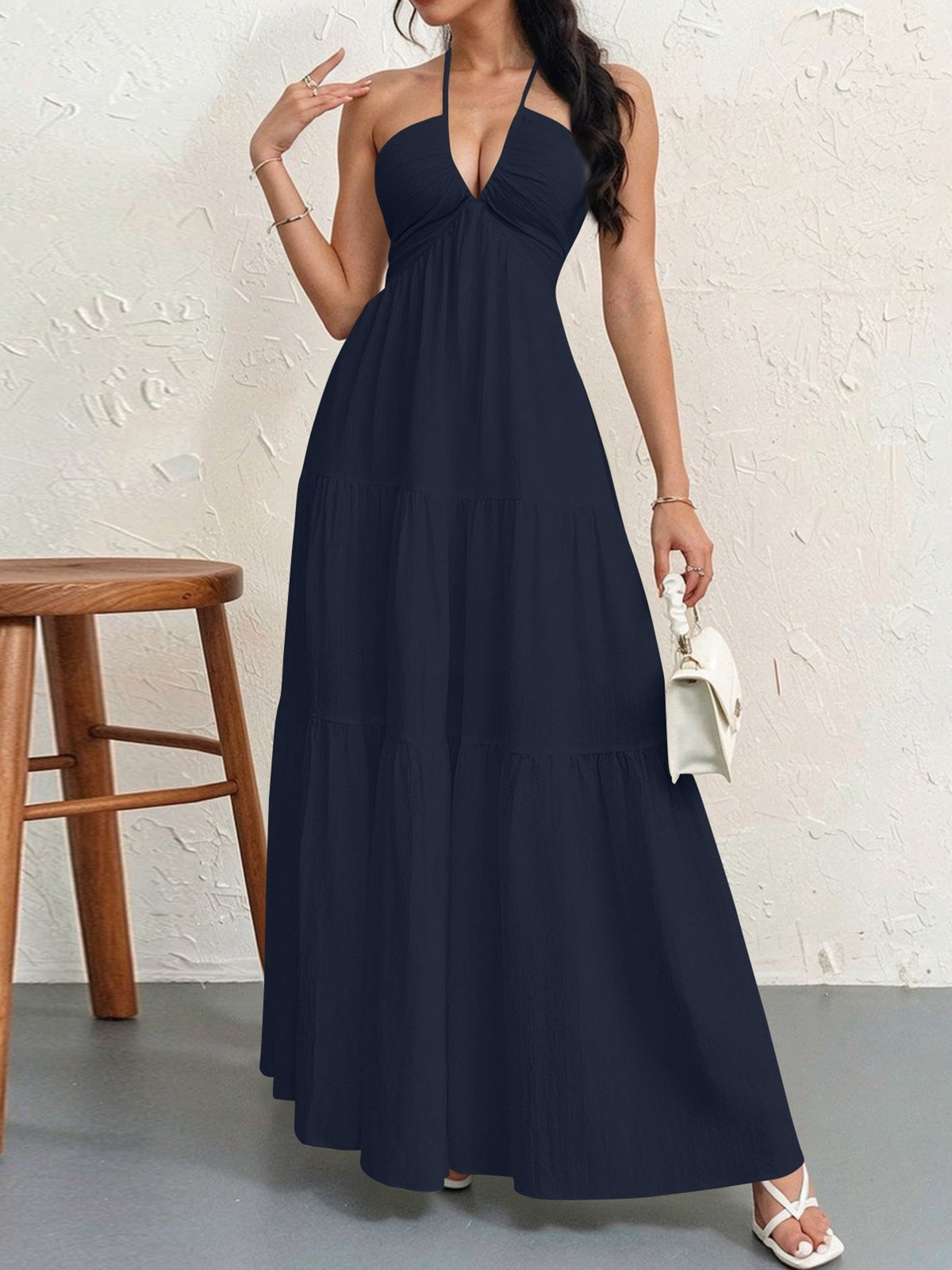 Robe décontractée trapèze sans manches pour femme