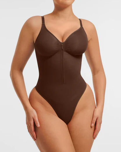Seamless Covered Bust Jumpsuit Thong Bodysuit